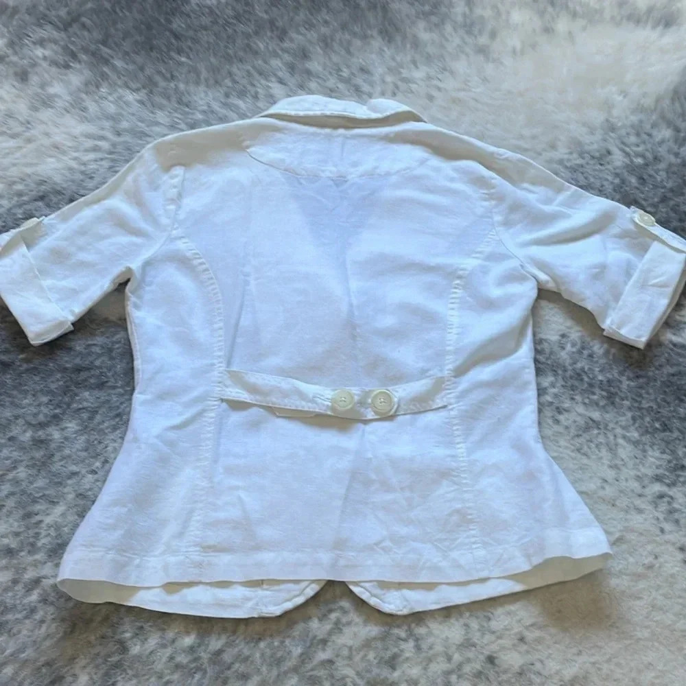 🔥4/$20 Bitten White Linen Blazer - Picture 10 of 16
